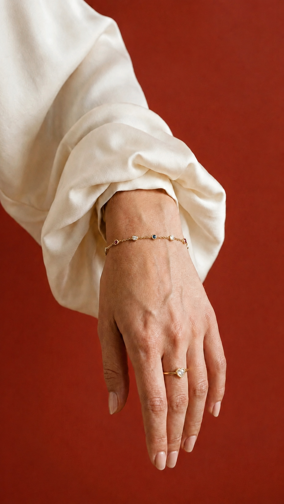 Golden Heart Crystal Ring
