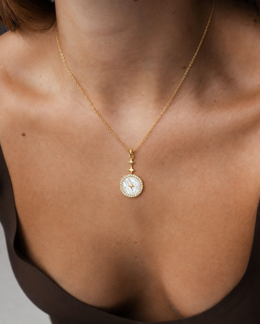 18K Gold PVD Mother-of-Pearl Star Necklace