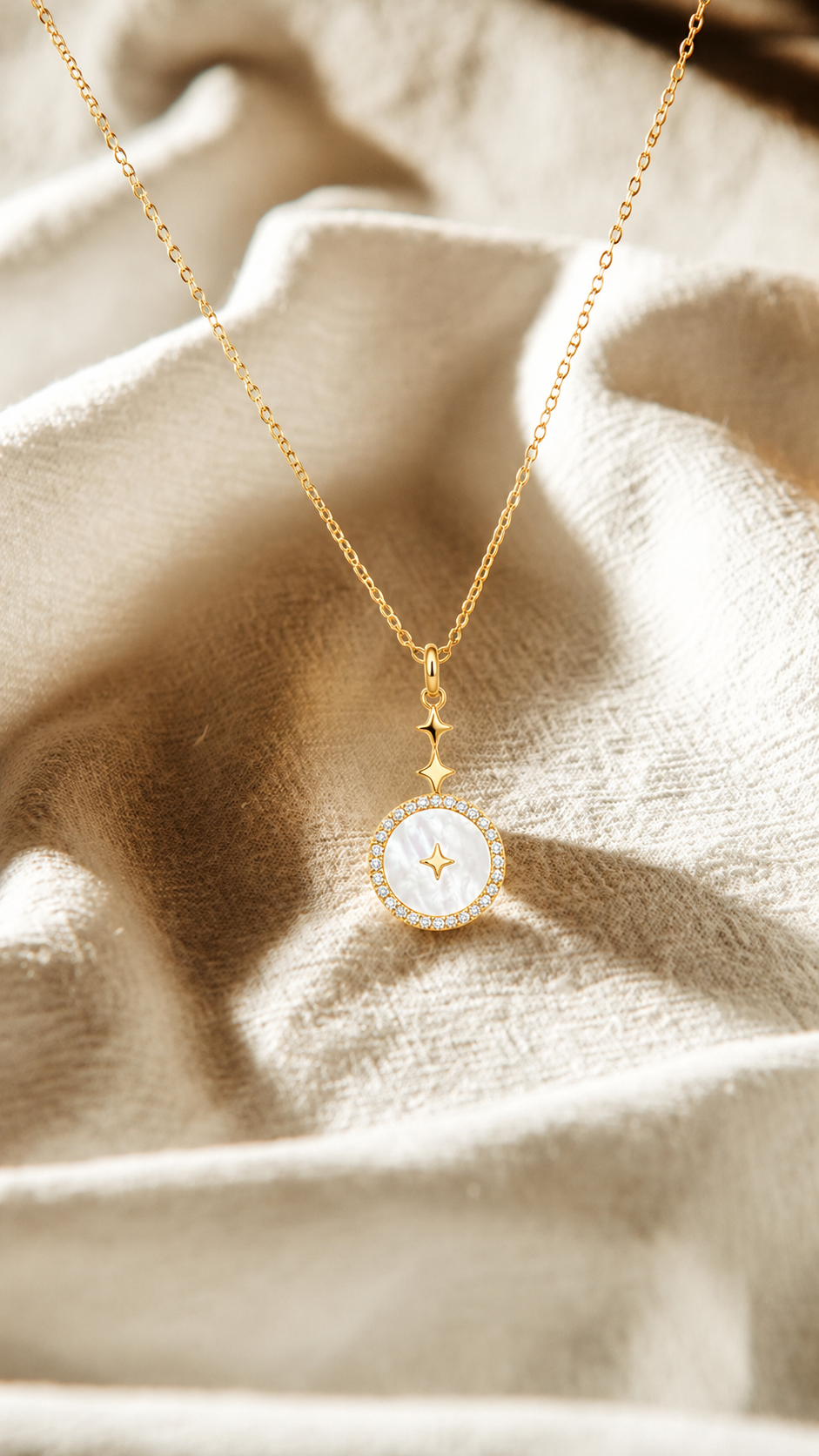 18K Gold PVD Mother-of-Pearl Star Necklace