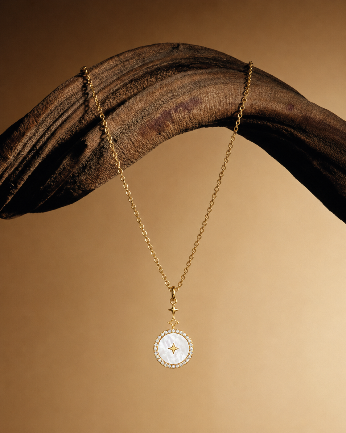 18K Gold PVD Mother-of-Pearl Star Necklace