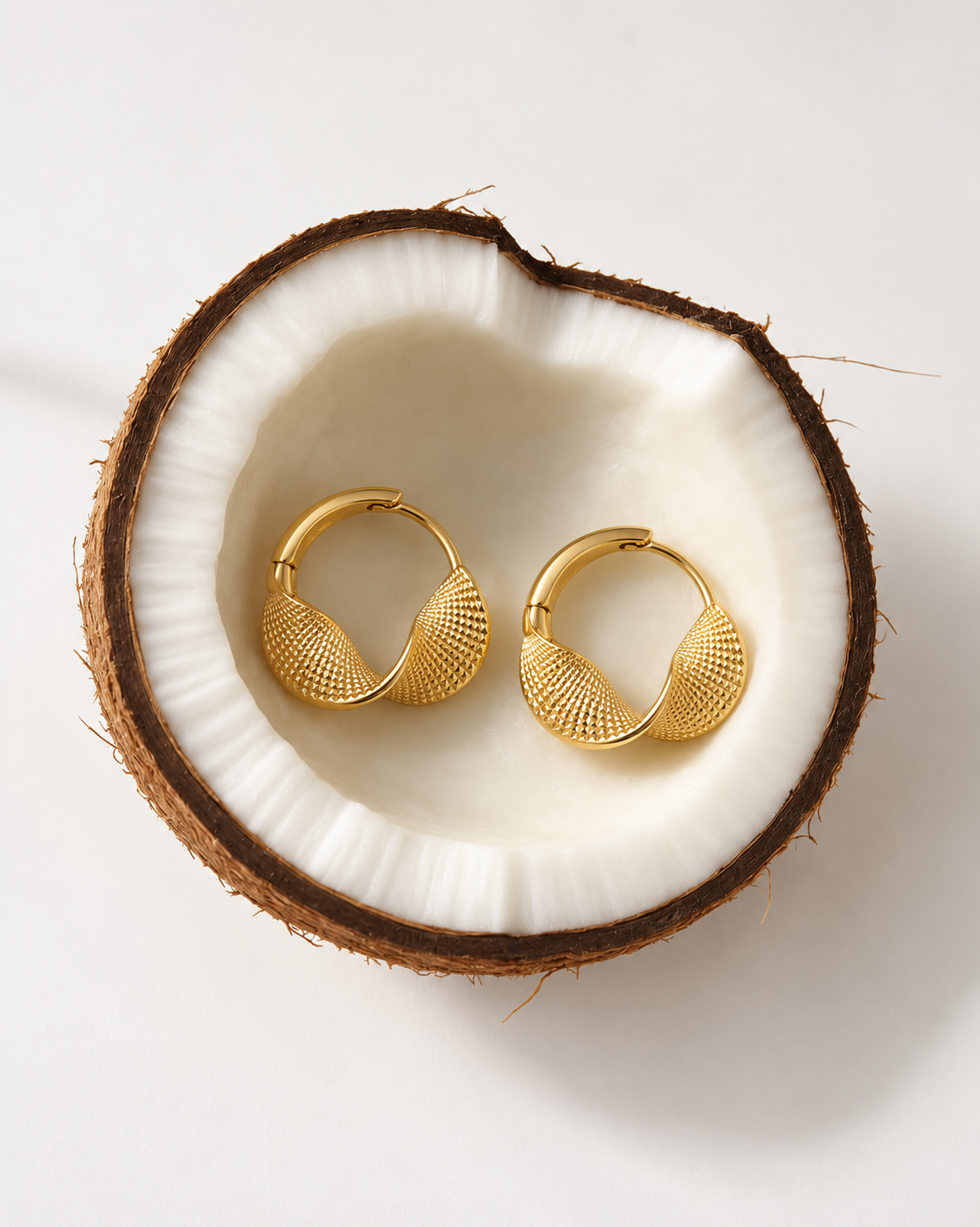 Textured Gold Hoop Earrings – Small Twisted Hoops-18k Gold filled