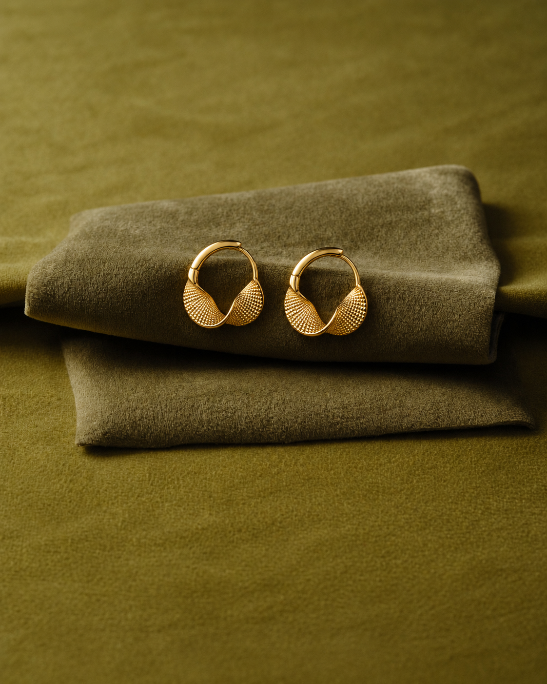 Textured Gold Hoop Earrings – Small Twisted Hoops-18k Gold filled